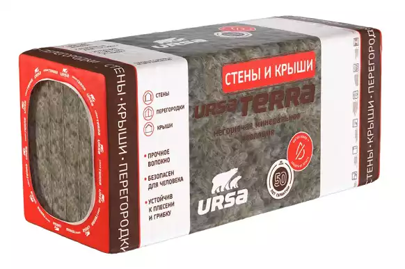 Минеральная вата URSA Тerra 36 PN (1250х610х50 мм) 10 шт фото